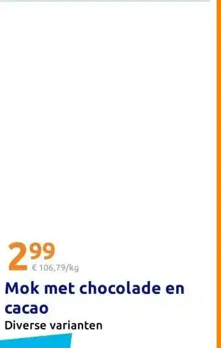 Action Mok met chocolade en cacao aanbieding