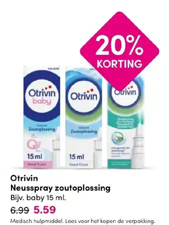 Drogisterij Visser Otrivin Neusspray zoutoplossing aanbieding