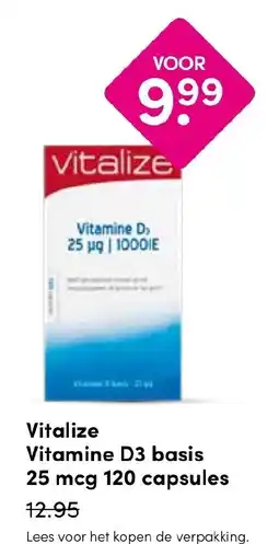 Drogisterij Visser Vitalize Vitamine D3 basis 25 mcg aanbieding
