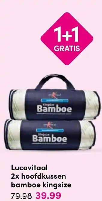 Drogisterij Visser Lucovitaal 2x hoofdkussen bamboe kingsize aanbieding