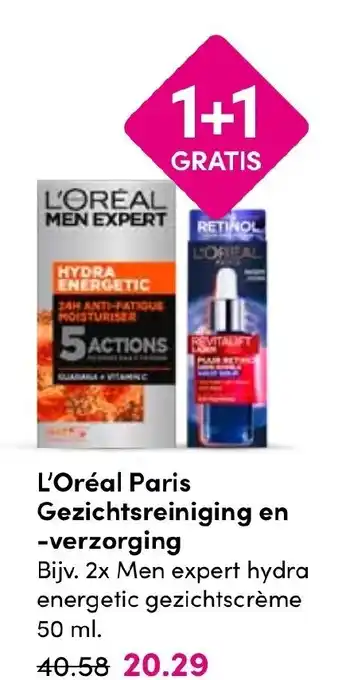 Drogisterij Visser L'Oréal Paris Gezichtsreiniging en verzorging aanbieding