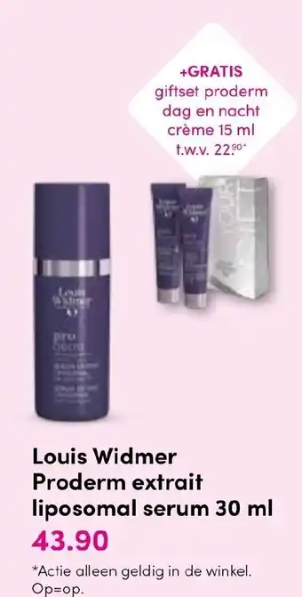 Drogisterij Visser Louis Widmer Proderm extrait liposomal serum aanbieding