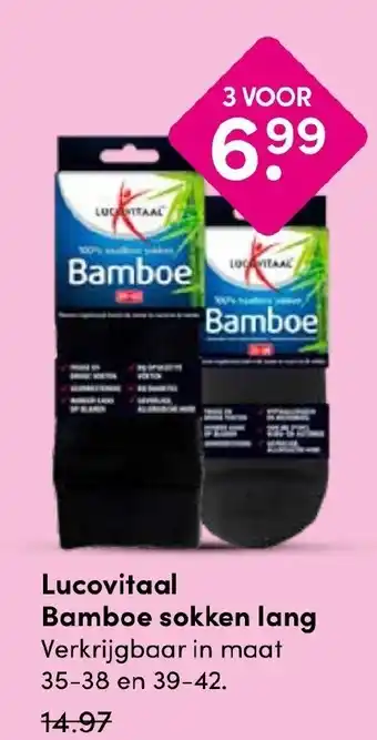 Drogisterij Visser Lucovitaal Bamboe sokken lang aanbieding