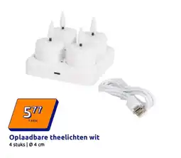 Action Oplaadbare theelichten wit aanbieding