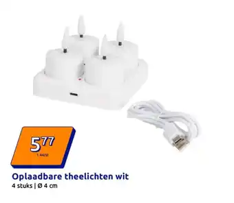 Action Oplaadbare theelichten wit aanbieding