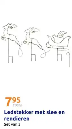 Action Ledstekker met slee en rendieren aanbieding