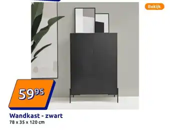 Action Wandkast zwart aanbieding