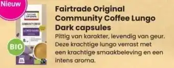 Albert Heijn Fairtrade Original Community Coffee Lungo Dark capsules aanbieding
