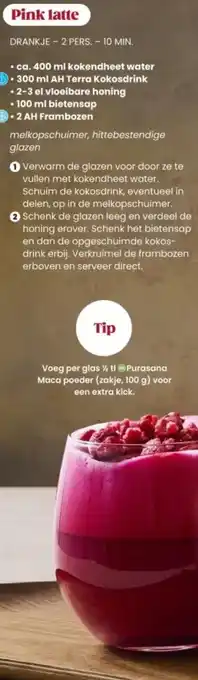 Albert Heijn Pink latte aanbieding