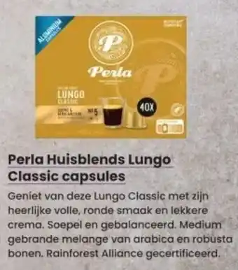 Albert Heijn Perla Huisblends Lungo Classic capsules aanbieding