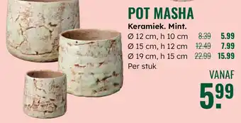 GroenRijk Pot masha Keramiek. Mint. aanbieding
