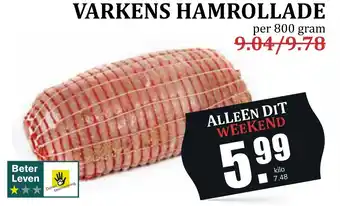 MCD Supermarkt VARKENS HAMROLLADE 800 gram aanbieding