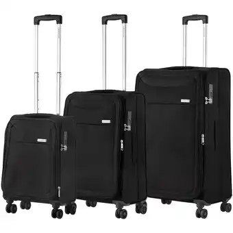 ANWB Carryon Air Zachte Kofferset S/M/L Zwart aanbieding