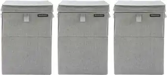 Coolblue Brabantia Wasboxen Grey Triple Pack aanbieding