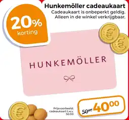 Trekpleister Hunkemöller cadeaukaart aanbieding