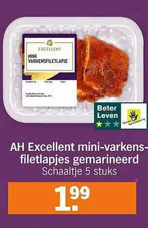 Albert Heijn AH Excellent Mini-varkens-filetlapjes Gemarineerd aanbieding