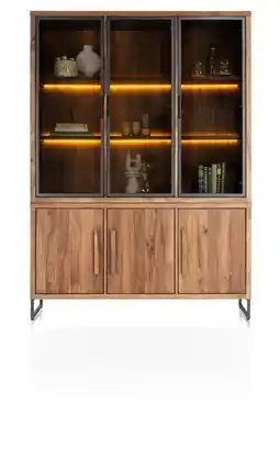 Happy@Home Everest, buffet 150 cm - 3-deuren + 3-glasdeuren (+ LED) aanbieding