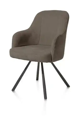 Happy@Home Eva, armstoel - draaibaar - 4-poot - incl. pocketvering - stof Livigno - bruin aanbieding