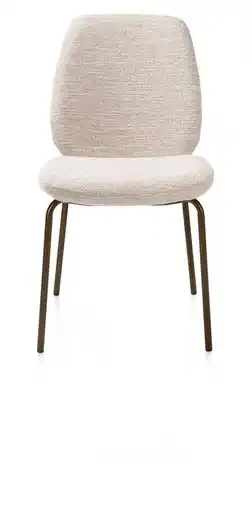 Xooon Fae, eetkamerstoel - 4-pootjes steelbrown - stof Bellini - Creme aanbieding