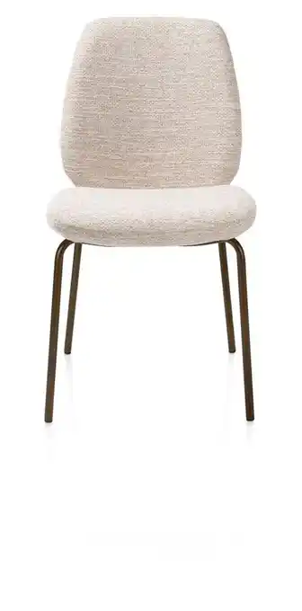 Xooon Fae, eetkamerstoel - 4-pootjes steelbrown - stof Bellini - Creme aanbieding