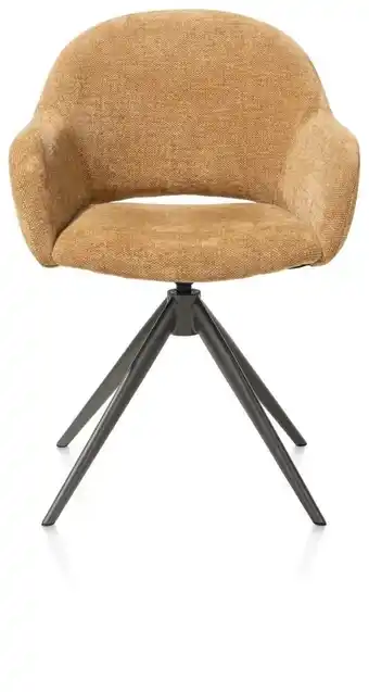 Xooon Finn, armstoel terugdraai - graphiet frame - stof Livigno - Okergeel aanbieding