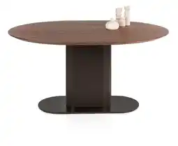 Xooon Brianza, eetkamertafel 150 x 120 cm - walnoot fineer - Steel Brown aanbieding