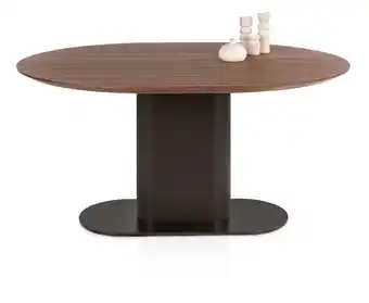Xooon Brianza, eetkamertafel 150 x 120 cm - walnoot fineer - Steel Brown aanbieding