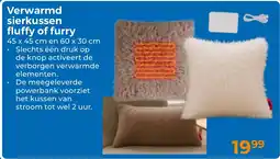 Trekpleister Verwarmd sierkussen fluffy of furry aanbieding