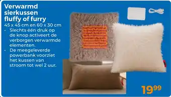 Trekpleister Verwarmd sierkussen fluffy of furry aanbieding