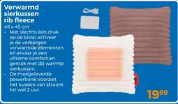 Trekpleister Verwarmd sierkussen rib fleece aanbieding