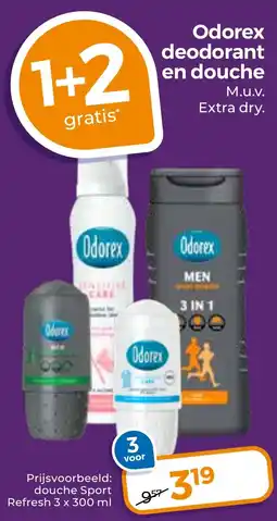 Trekpleister Odorex deodorant en douche aanbieding
