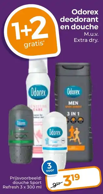 Trekpleister Odorex deodorant en douche aanbieding
