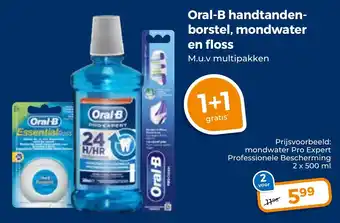 Trekpleister Oral-B handtandenborstel, mondwater en floss aanbieding
