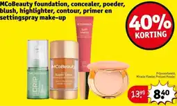 Kruidvat MCoBeauty foundation, concealer, poeder, blush, highlighter, contour, primer en settingspray make-up aanbieding