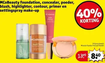 Kruidvat MCoBeauty foundation, concealer, poeder, blush, highlighter, contour, primer en settingspray make-up aanbieding