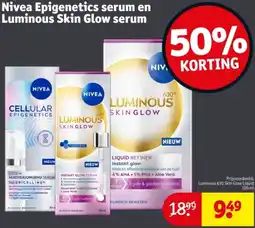 Kruidvat Nivea Epigenetics serum en Luminous Skin Glow serum aanbieding