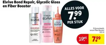 Kruidvat Elvive Bond Repair, Glycolic Gloss en Fiber Booster aanbieding
