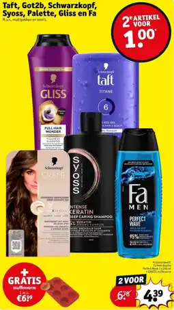 Kruidvat Taft, Got2b, Schwarzkopf, Syoss, Palette, Gliss en Fa aanbieding