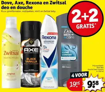 Kruidvat Dove, Axe, Rexona en Zwitsal deo en douche aanbieding