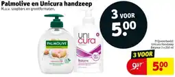 Kruidvat Palmolive en Unicura handzeep aanbieding