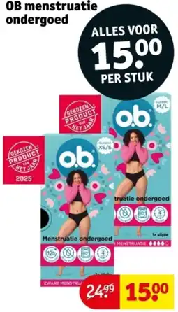 Kruidvat OB menstruatie ondergoed aanbieding