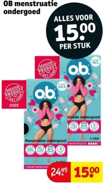 Kruidvat OB menstruatie ondergoed aanbieding