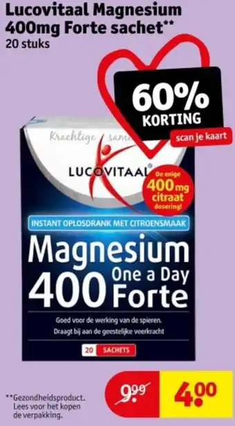 Kruidvat Lucovitaal Magnesium 400mg Forte sachet aanbieding