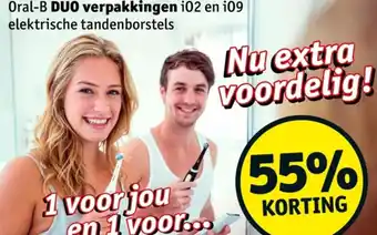 Kruidvat Oral-B DUO verpakkingen 102 en 109 elektrische tandenborstels aanbieding