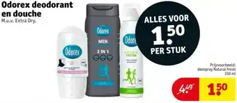 Kruidvat Odorex deodorant en douche aanbieding