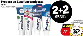 Kruidvat Prodent en Zendium tandpasta aanbieding