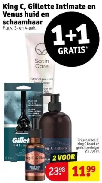 Kruidvat King C, Gillette Intimate en Venus huid en schaamhaar aanbieding