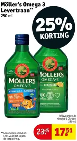 Kruidvat Möller's Omega 3 Levertraan aanbieding