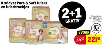 Kruidvat Kruidvat Pure & Soft luiers en luierbroekjes aanbieding