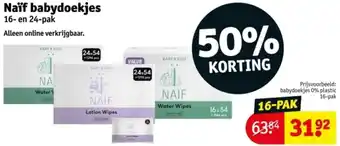 Kruidvat Naïf babydoekjes aanbieding